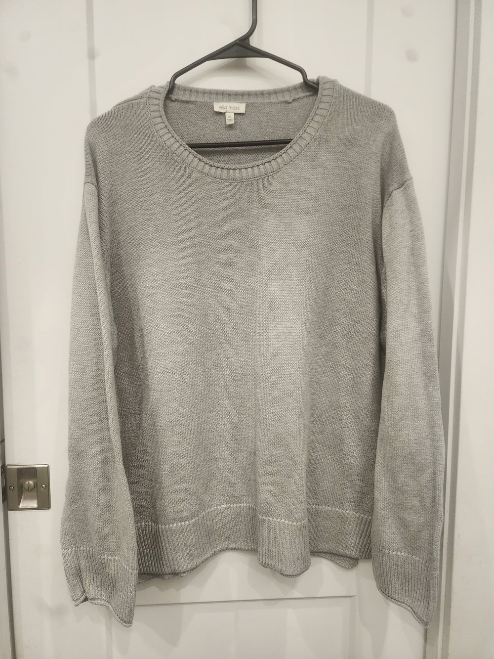 Ella Moss XL Gray Knit Pullover Sweater Women’s Casual Minimalist